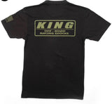KING SHOCKS BLACK CVC CREW TEE W/ OLIVE GREEN LOGO