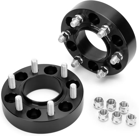 1.5" HUB CENTRIC WHEEL SPACERS 6X135 14X1.5 STUD (PAIR) - PT# F1506X135BLK (C2)