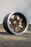 Stealth Custom Series BR6 17X9 -38 MATTE DARK BRONZE W MACH LIP set of 4