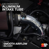 K&N Cold Air Intake System - High-flow Air Filter, Aluminum Tube - TOYOTA TACOMA L4-2.4L TURBO 77-9043KP