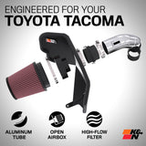 K&N Cold Air Intake System - High-flow Air Filter, Aluminum Tube - TOYOTA TACOMA L4-2.4L TURBO 77-9043KP