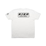 KING SHOCKS WHITE TEE W/BLACK LOGO- PT# APP-VMT209