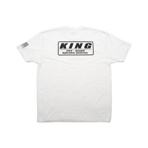 KING SHOCKS WHITE TEE W/BLACK LOGO- PT# APP-VMT209