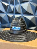 KING SHOCKS BLACK STRAW HAT W/BLUE PATCH LOGO- PT# APP-SH001B