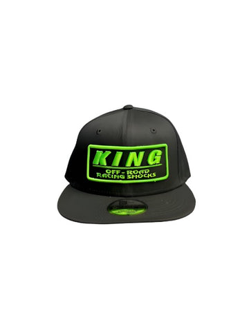 KING SHOCKS SNAPBACK BLACK HAT W/NEON GREEN LOGO- PT# APP-TH015