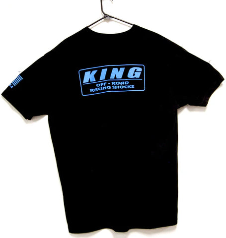 KING SHOCKS BLACK TEE W/NEON BLUE LOGO- PT# APP-VMT202