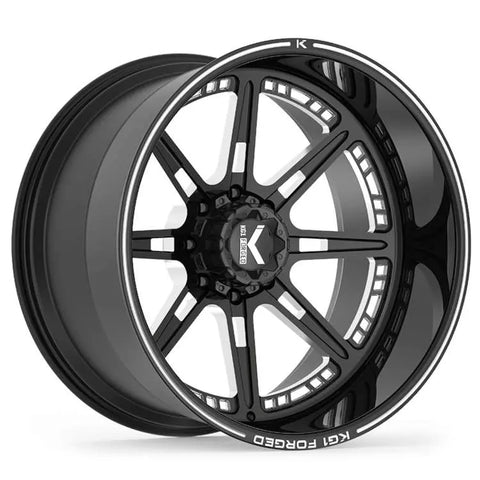 KG1 Forged KC007 COMPASS 22X14 6X5.5 GLOSS BLACK MILLED set of 4