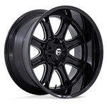 FUEL DARKSTAR 20X9 8X6.5 +1 OFFSET BLACK AND MILLED SET OF 4 - FC853BE20908001