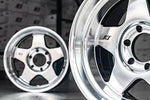 Stealth Custom Series F5 17X8.5 +20 Polished W/BLACK WINDOWS set of 4