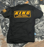 KING SHOCKS BLACK CVC CREW TEE W/ NEON ORANGE