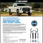 *SPECIAL ORDER * 2.5" PERFORMANCE SUSPENSION SYSTEM FOR  2022 TOYOTA TUNDRA (without UCA) On Order - EXPK5102BX