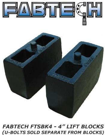Fabtech 5" Lift Cast Iron Block AND U-BOLT SET - FTSBK5